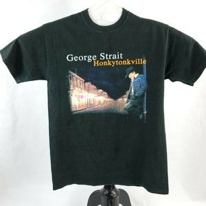 George Straight Mens Medium Honkytonkville 2004 World Tour Concert T Shirt